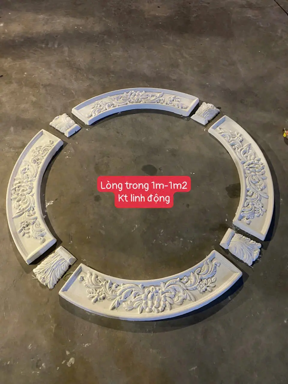 Lòng Mâm Trần Thạch Cao Hoa Văn Tân Cổ Điển Đường Kính 1m–1m2