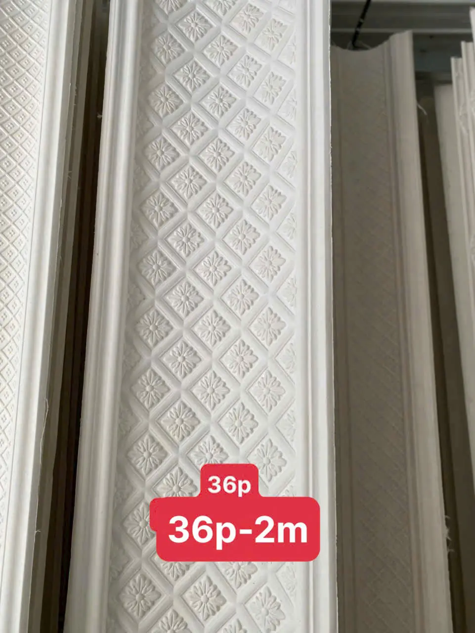 Phào Chỉ Thạch Cao Hoa Văn Ô Vuông 2m x 36cm